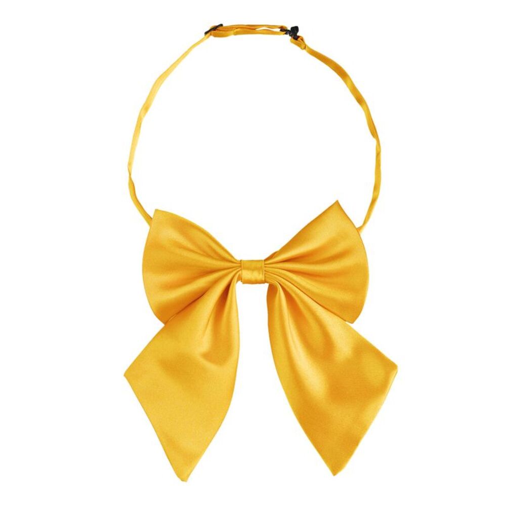 Adjustable Solid Color Pre-tied Bowknot Halter Neck Bow Tie One Size Yellow